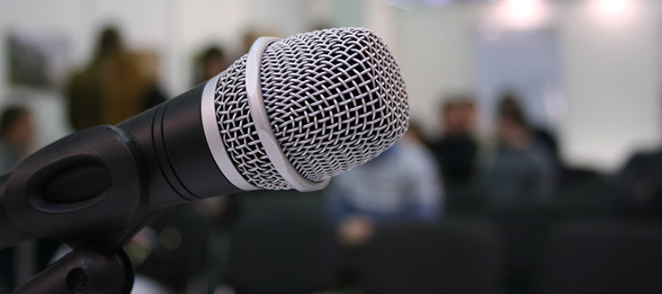 Microphone in auditorium