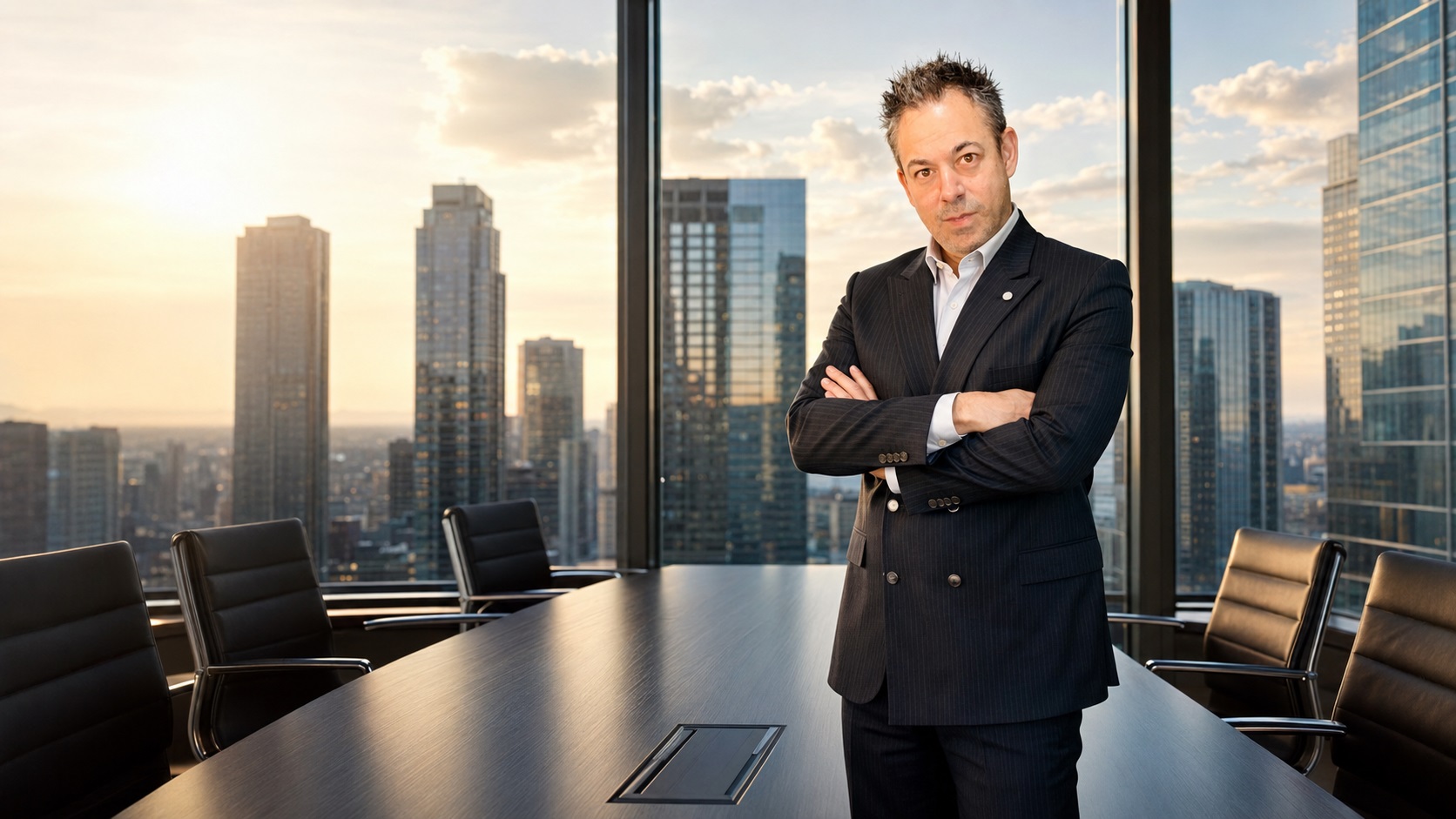 Sheldon Wolf in a boardroom